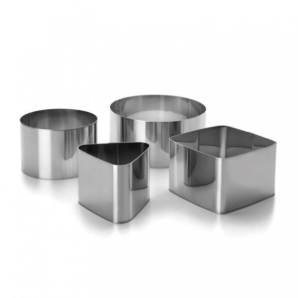 Gioco Cerchi Di Pasta Frolla 4 Pezzi In Acciaio Inox