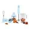 Frullatore a immersione con accessori stile anni 50 blu